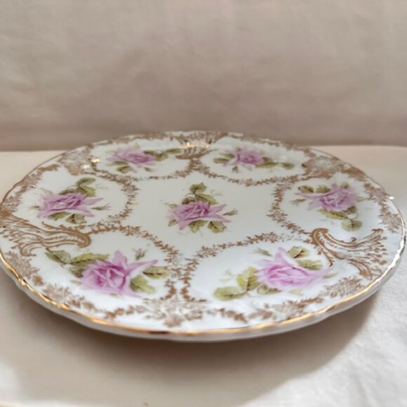Antique Pink Rose Porcelain Trivet Plate - Picture 2 of 8